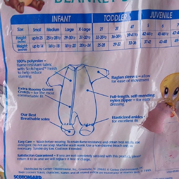 Warner‎ Bros. Pink Sleep Sack with Bunny Print - Picture 3 of 5